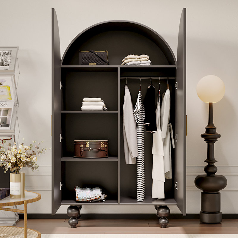interanest Arched Armoire Cabinet with Shelves Art Doors Wayfair